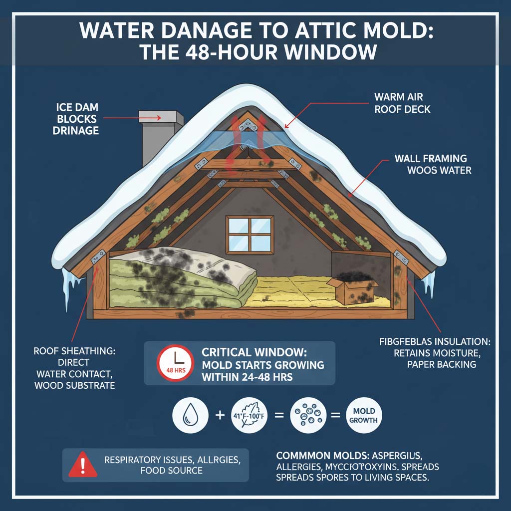 From Water Damage to Attic Mold: The 48-Hour Window