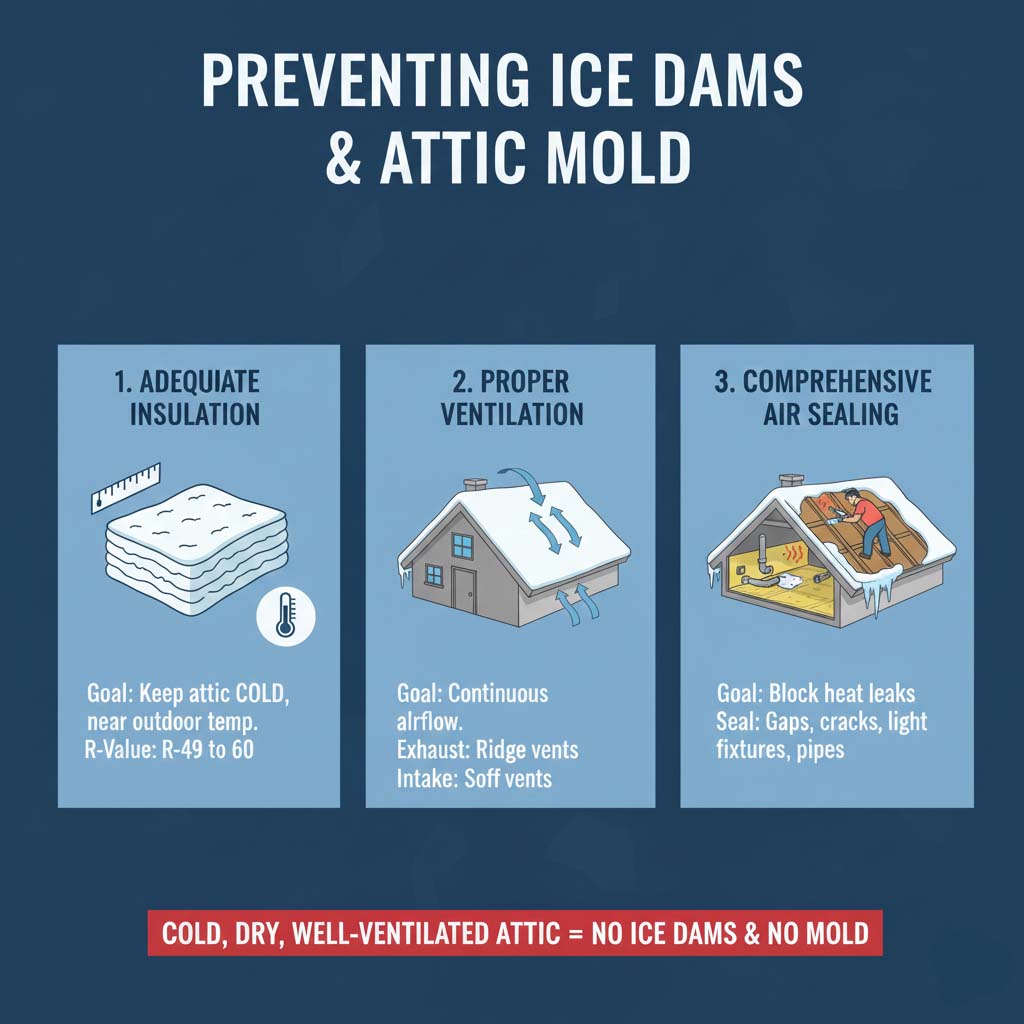 How to Prevent Ice Dams and Attic Mold