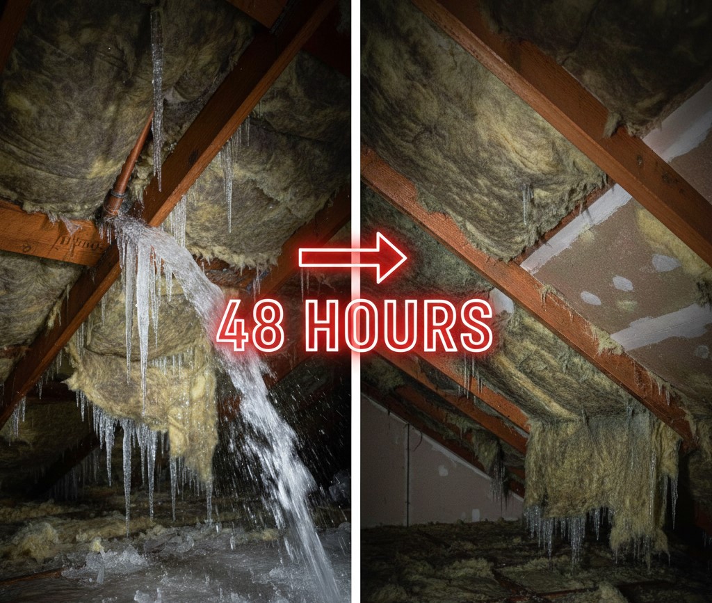 Frozen & Burst Pipes in Dallas-Fort Worth - Prevent Black Mold in 48 Hours